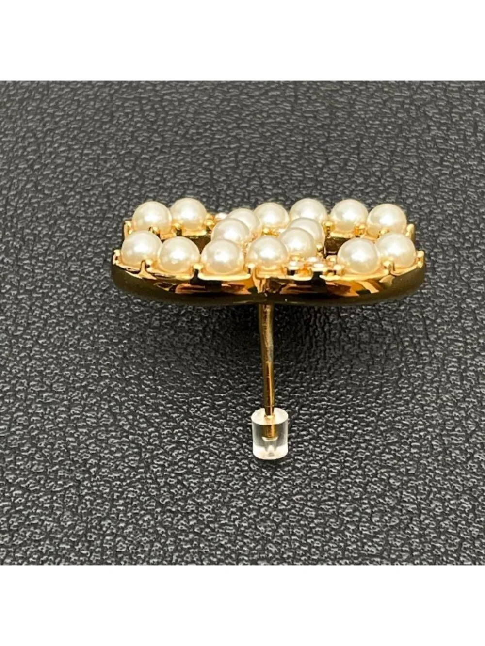 Chanel CC Logo Brooch Pearl Rhinestone Gold